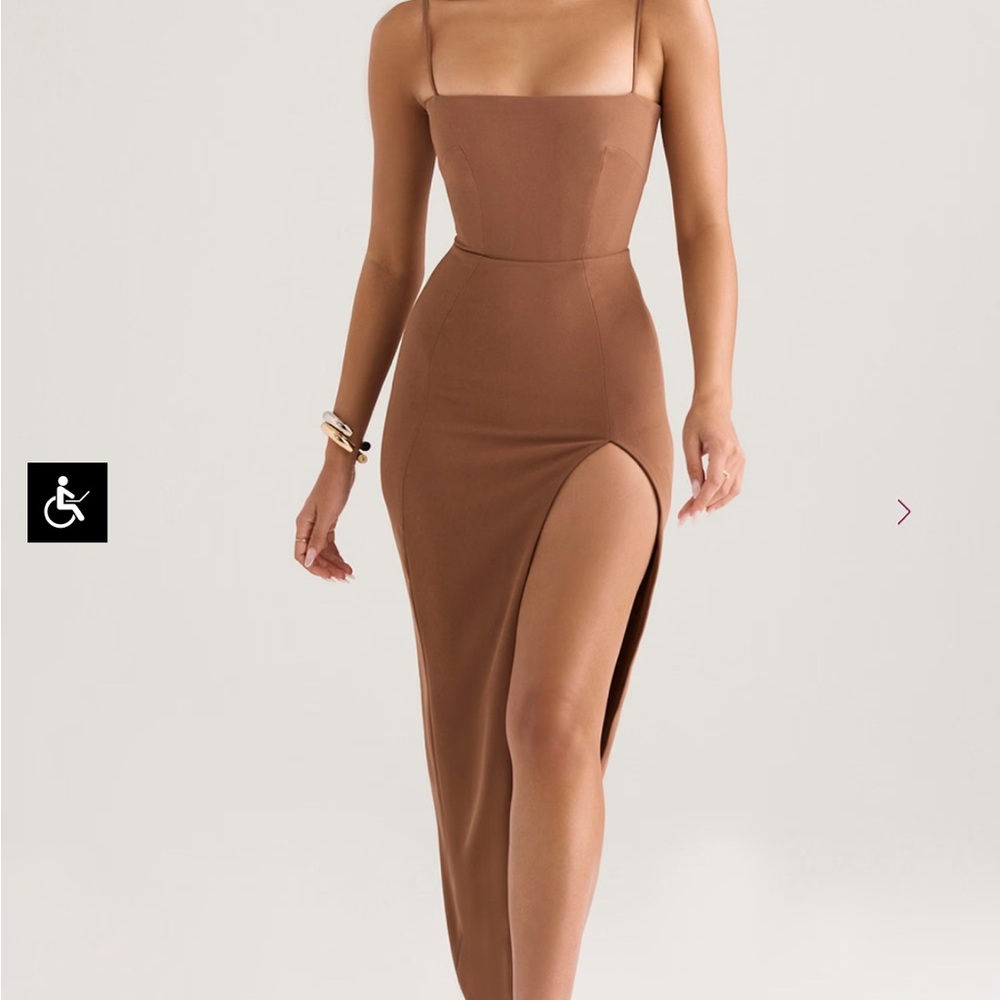 House of CB Jaida Toast Corset Maxi Dress